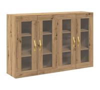 vidaXL Modern Buffet Sideboard with Handmade Oak Surface, Adjustable Shelves and Gold Details, Stylish Bottom Bracket, Rectangular Cupboard, 139 x 34 x 90 cm, Ideal for Dining Room