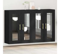 vidaXL Wall Cabinets 2 pcs Black Oak 69.5 x 34 x 90 cm Engineered Wood