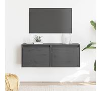 vidaXL Wall Cabinets 2 pcs Grey 45x30x35 cm Solid Pinewood UK NEW