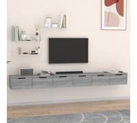 (Grey sonoma) vidaXL 2x Wall Cabinets Engineered Wood Wall Floating Cabinet Multi Colours