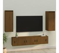 vidaXL Wall Cabinets 2 pcs Honey Brown 30x30x80 cm Solid Wood Pine