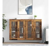 vidaXL Wall Cabinets 2 pcs Old Wood 69.5 x 34 x 90 cm Engineered Wood