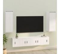 Vidaxl Wall Cabinets 2 Pcs White 30X30X80 Cm Solid Wood Pine
