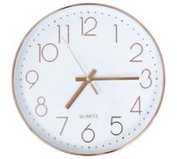 vidaXL Wall Clock - Robust and Durable, Easy-to-Read Numerals, Stylish Rose Gold Brim with White Dial, Easy Wall-Mount Installation, 30 cm Diameter, Requires Single AA Battery (Not Included)