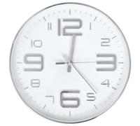 vidaXL Wall Clock 30cm Silver Home Office Living Room Timer Decoration Decor