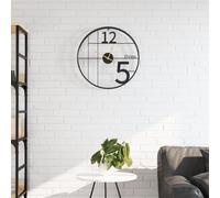 vidaXL Wall Clock Black Ø50 cm Iron