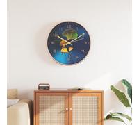 vidaXL Wall Clock Gold and Blue Ø29.5 cm Polystyrene and Glass