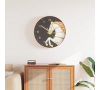 vidaXL Wall Clock Gold and White Ø29.5 cm Polystyrene and Glass