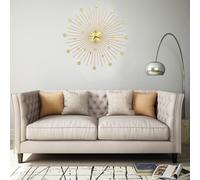 vidaXL Wall Clock Metal 70cm Golden Round Decorative Wall Clock Analog Clock