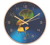 vidaXL Wall Clock Quartz Round Wall Clock Gold and Blue Polystyrene and Glass