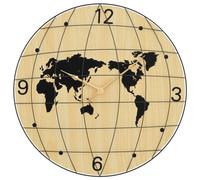 vidaXL Wall Clock Quartz Round Wall Clock Yellow and Black Engineered Wood