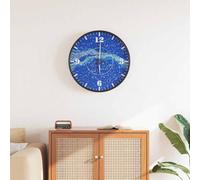 vidaXL Wall Clock with Luminous Scales and Pointers Round Wall Clock Blue