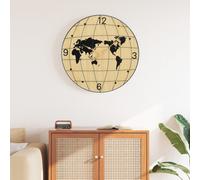 vidaXL Wall Clock Yellow and Black Ø50 cm Engineered Wood