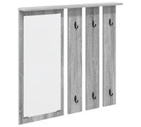 vidaXL Wall coat rack 84 x 10 x 80 cm in Sonoma grey, made of reconstituted wood. Ideal for entryway, it has a shelf and metal hooks. It is a modern organiser for the hallway, which makes