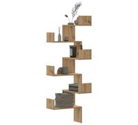Vidaxl Wall Corner Shelf Artisian Oak 45X45X147 Cm Engineered Wood