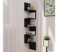 vidaXL Wall Corner Shelf Black Engineered Wood Hanging Floating Wall Shelf