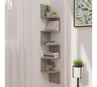 Vidaxl Wall Corner Shelf Concrete Grey 19X19X123 Cm Engineered Wood
