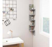 vidaXL Wall Corner Shelf Concrete Grey Engineered Wood Indoor Hanging Shelf