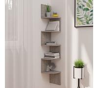 Vidaxl Wall Corner Shelf Concrete Grey 19X19X123 Cm Engineered Wood