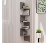 vidaXL Wall Corner Shelf Grey Engineered Wood Hanging Floating Wall Shelf