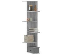 vidaXL Wall Corner Shelf Grey Sonoma 36.5x36.5x140 cm Engineered Wood