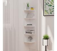 Vidaxl Wall Corner Shelf High Gloss White 19X19X123 Cm Engineered Wood