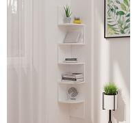 Vidaxl Wall Corner Shelf High Gloss White 19X19X123 Cm Engineered Wood