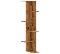 vidaXL Wall Corner Shelf Old Wood 36.5x36.5x140 cm Engineered Wood