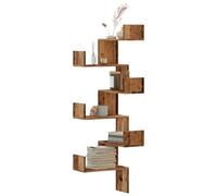 vidaXL Wall Corner Shelf Old Wood 45x45x147 cm Engineered Wood