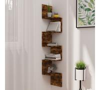 Vidaxl Wall Corner Shelf Smoked Oak 19X19X123 Cm Engineered Wood