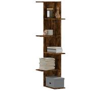 Vidaxl Wall Corner Shelf Smoked Oak 36.5X36.5X140 Cm Engineered Wood