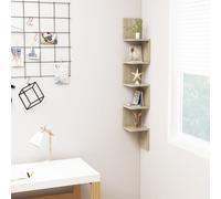 vidaXL Wall Corner Shelf Sonoma Oak Engineered Wood Indoor Wall Rack Shelf