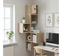 VidaXL Wall Corner Shelf Sonoma Oak 48 X 48 X 120 Cm Engineered Wood