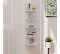 vidaXL Wall Corner Shelf White Engineered Wood Hanging Floating Wall Shelf