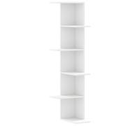 vidaXL Wall Corner Shelf White 36.5x36.5x140 cm Engineered Wood