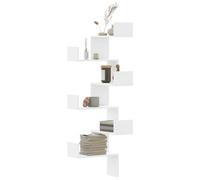 Vidaxl Wall Corner Shelf White 45X45X147 Cm Engineered Wood