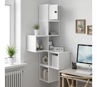 VidaXL Wall Corner Shelf White 48 X 48 X 120 Cm Engineered Wood