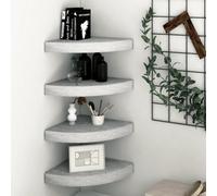 Vidaxl Wall Corner Shelves 4 Pcs Concrete Grey 25X25X3.8 Cm Mdf