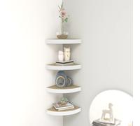 vidaXL Wall Corner Shelves 4 pcs Oak and White 25x25x3.8 cm MDF
