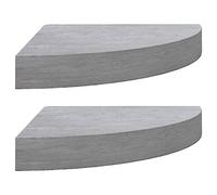 Vidaxl Wall Corner Shelves 2 Pcs Concrete Grey 25X25X3.8 Cm Mdf