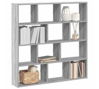 vidaXL Wall Cube Shelf 12 Compartments Grey Sonoma Engineered Wood