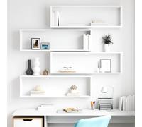 vidaXL 4x Wall Cube Shelf White Engineered Wood Storage Hanging Floating Shelf