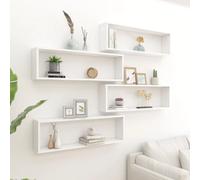 vidaXL Wall Cube Shelf 4 Pcs White 100x15x30 cm Engineered Wood