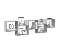 Wall Cube Shelf 5 Compartments 184x18x44cm Grey Sonoma Engineered Wood Floating