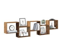 vidaXL Wall Cube Shelf 5 Compartments Old Wood Engineered Wood