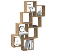 vidaXL Wall Cube Shelf Artisan Oak 90x15x119.5 cm Engineered Wood