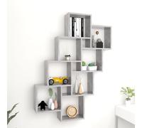 vidaXL Wall Cube Shelf Concrete Grey 90x15x119 cm Engineered Wood