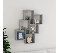 vidaXL Wall Cube Shelf Concrete Grey Engineered Wood Wall Cube Hanging Shelf