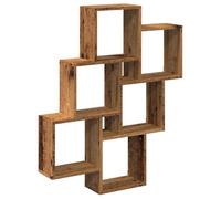 vidaXL Wall Cube Shelf, Floating Shelves for Living room, Wall Shelf, Cube Storage Organiser, Modern Style, Old Wood Engineered Wood