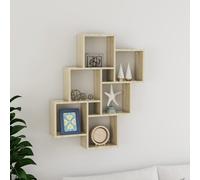 Vidaxl Wall Cube Shelf Sonoma Oak 78X15X93 Cm Engineered Wood, Brown